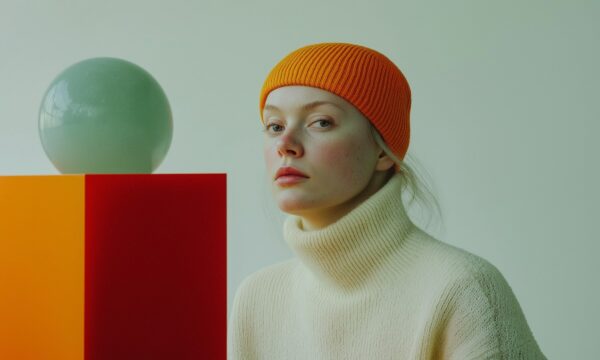 Contemplative Portrait with Geometric Elements Contemplative Portrait with Geometric Elements