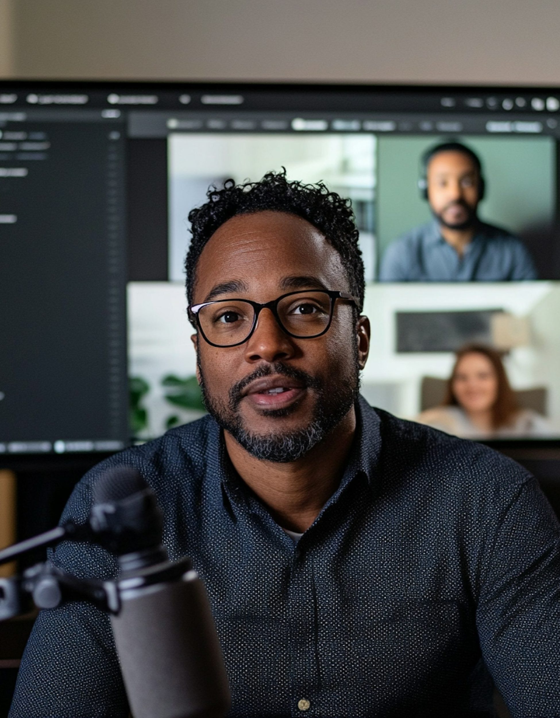 Thoughtful Professional on Video Call