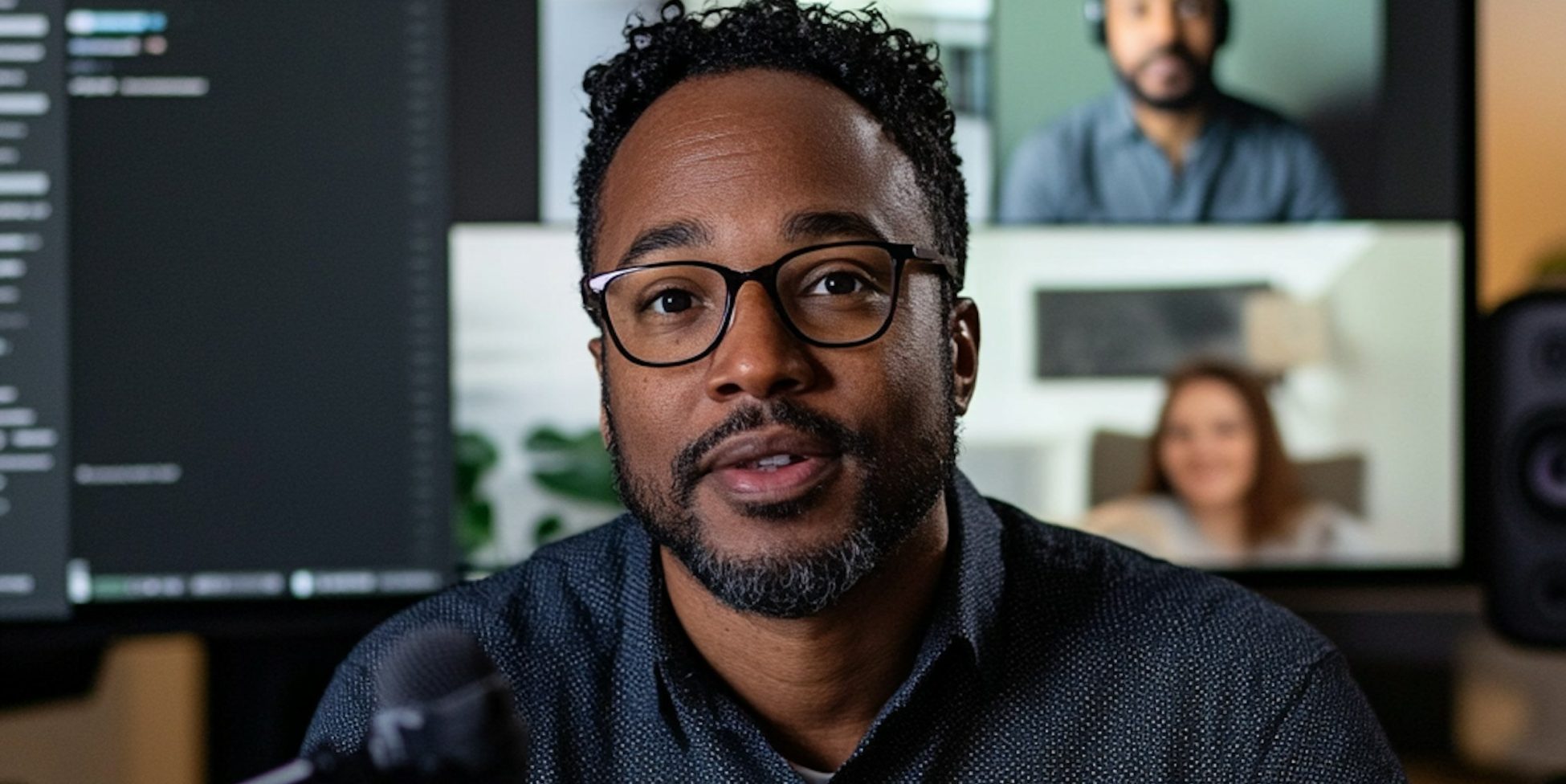 Thoughtful Professional on Video Call